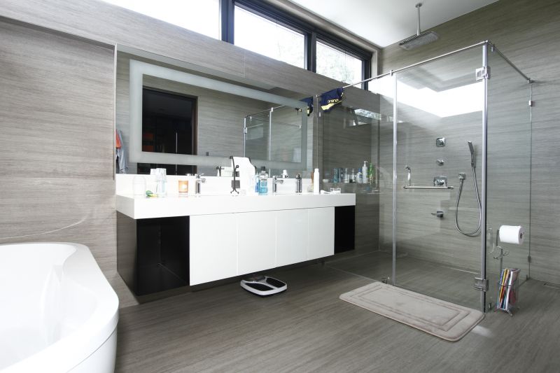 Contemporary Bathroom with Glass Enclosure